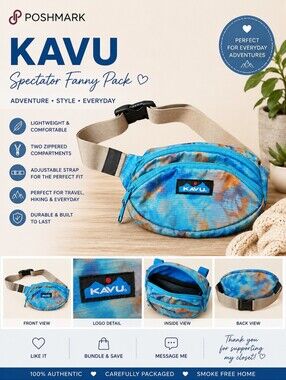 KAVU Spectator Belt Bag in Ocean Potion | NWT | Tie Dye Fanny Pack